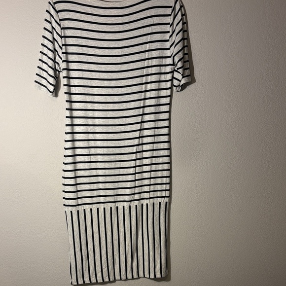 Striped Black and White LulaRoe “Julia” Midi Dress - Picture 7 of 8